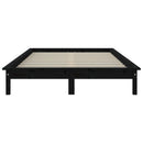 sengeramme 160x200 cm massivt fyrretræ sort