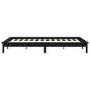 sengeramme 160x200 cm massivt fyrretræ sort