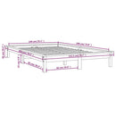 sengeramme 140x190 cm massivt fyrretræ sort