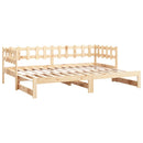 daybed med udtræk 2x(80x200) cm massivt fyrretræ