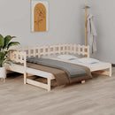 daybed med udtræk 2x(80x200) cm massivt fyrretræ