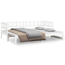 daybed med udtræk 2x(90x200) cm massivt fyrretræ hvid