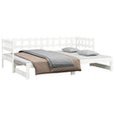 daybed med udtræk 2x(90x200) cm massivt fyrretræ hvid