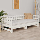 daybed med udtræk 2x(90x200) cm massivt fyrretræ hvid