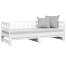 daybed med udtræk 2x(90x200) cm massivt fyrretræ hvid