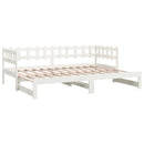 daybed med udtræk 2x(90x200) cm massivt fyrretræ hvid