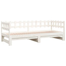daybed med udtræk 2x(90x200) cm massivt fyrretræ hvid
