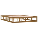 sengeramme 200x200 cm massivt træ gyldenbrun