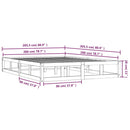 sengeramme 200x200 cm massivt træ gyldenbrun