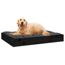 hundeseng 71,5x54x9 cm massivt fyrretræ sort