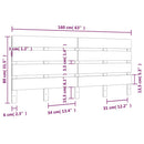 sengegavl 160x3x80 cm massivt fyrretræ hvid