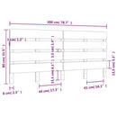sengegavl 200x3x80 cm massivt fyrretræ