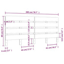 sengegavl 200x3x80 cm massivt fyrretræ hvid