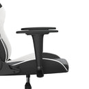gamingstol med massagefunktion kunstlæder sort og hvid
