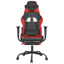 gamingstol m. massagefunktion og fodstøtte kunstlæder sort rød