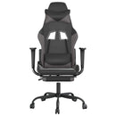 gamingstol m. massagefunktion og fodstøtte kunstlæder sort grå