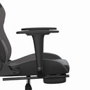 gamingstol m. massagefunktion og fodstøtte kunstlæder sort grå