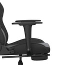gamingstol m. massagefunktion og fodstøtte kunstlæder sort