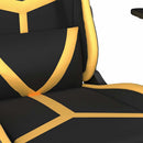 gamingstol m. massagefunktion kunstlæder sort guldfarvet