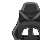 gamingstol m. massagefunktion kunstlæder sort og grå