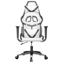 gamingstol m. massagefunktion kunstlæder hvid og sort