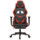 gamingstol m. massagefunktion og fodstøtte kunstlæder sort rød