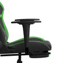 gamingstol m. massagefunktion og fodstøtte kunstlæder sort grøn