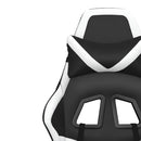 gamingstol m. massagefunktion og fodstøtte kunstlæder sort hvid