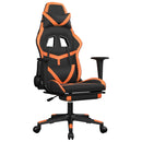 gamingstol m. massage og fodstøtte kunstlæder sort og orange