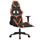 gamingstol m. massage og fodstøtte kunstlæder sort og orange