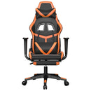 gamingstol m. massage og fodstøtte kunstlæder sort og orange