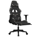 gamingstol m. massage og fodstøtte kunstlæder sort camouflage