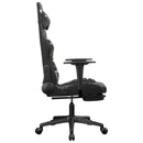 gamingstol m. massage og fodstøtte kunstlæder sort camouflage