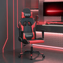 gamingstol m. massagefunktion kunstlæder sort og rød
