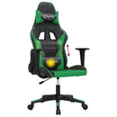 gamingstol m. massagefunktion kunstlæder sort og grøn