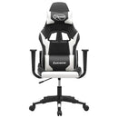 gamingstol med massagefunktion kunstlæder sort og hvid