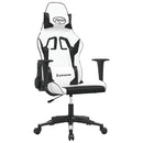 gamingstol m. massagefunktion kunstlæder hvid og sort