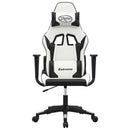 gamingstol m. massagefunktion kunstlæder hvid og sort