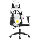 gamingstol m. massagefunktion kunstlæder hvid og sort
