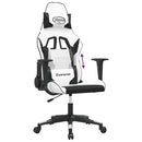 gamingstol m. massagefunktion kunstlæder hvid og sort