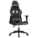 gamingstol m. massagefunktion kunstlæder sort og camouflage