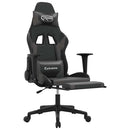gamingstol m. massagefunktion og fodstøtte kunstlæder sort grå