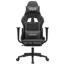 gamingstol m. massagefunktion og fodstøtte kunstlæder sort grå