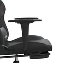 gamingstol m. massagefunktion og fodstøtte kunstlæder sort grå
