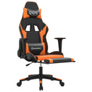 gamingstol m. massage og fodstøtte kunstlæder sort og orange