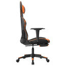 gamingstol m. massage og fodstøtte kunstlæder sort og orange