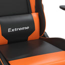 gamingstol m. massage og fodstøtte kunstlæder sort og orange