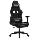 gamingstol m. massagefunktion og fodstøtte kunstlæder sort