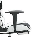 gamingstol m. massage og fodstøtte kunstlæder hvid sort