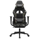 gamingstol m. massage og fodstøtte kunstlæder sort camouflage